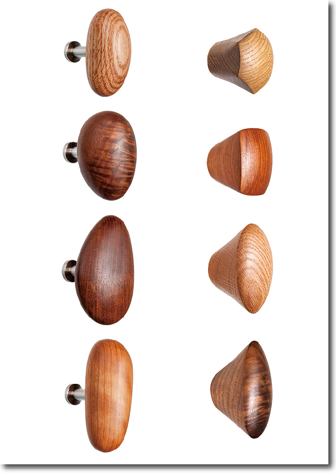 sugatakatachi, wooden hanger knob caillou pavé