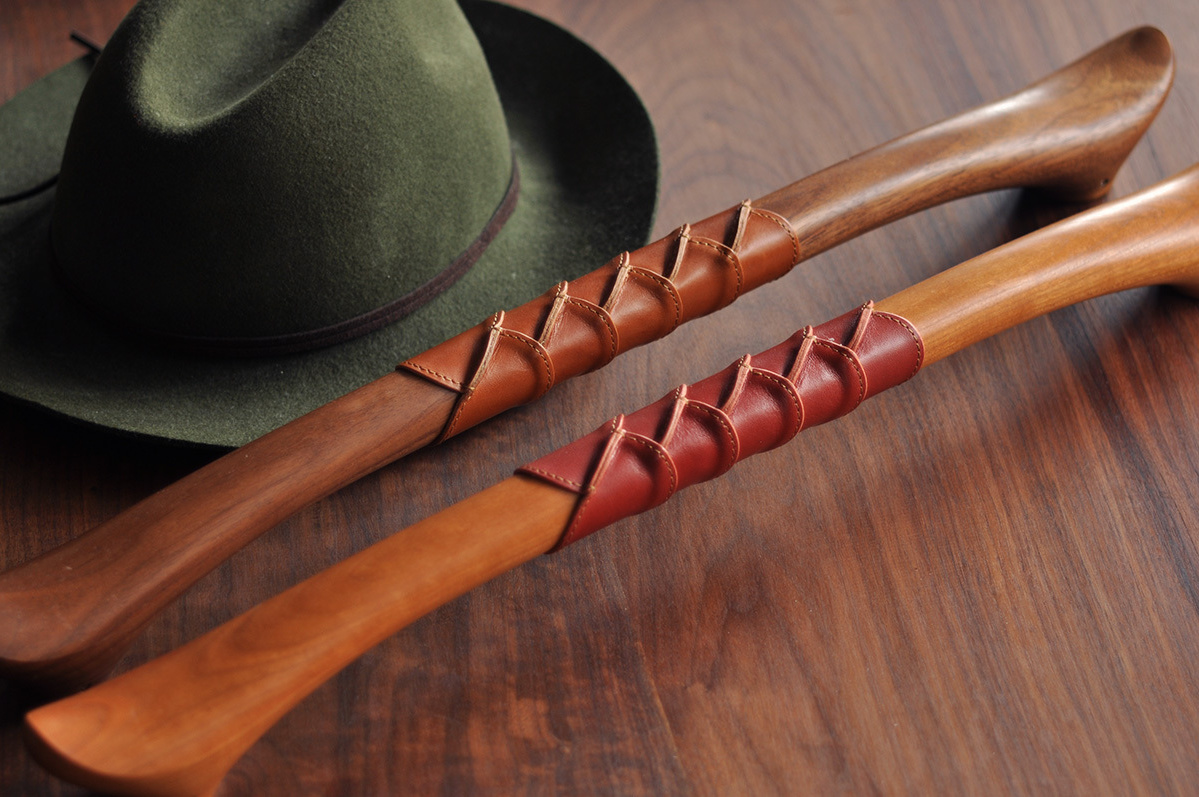 wood leather door handle DH-IL