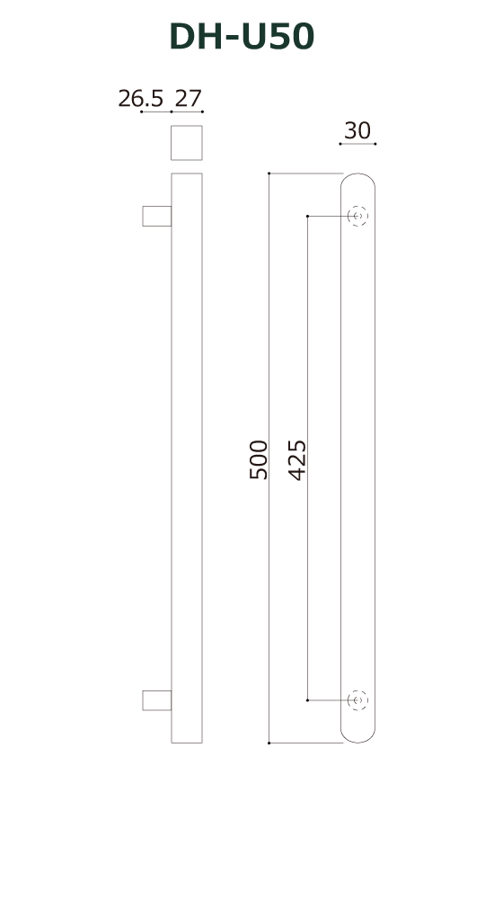 木製ドアハンドル DH-U50