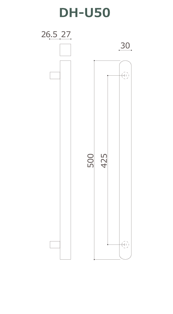 木製ドアハンドル DH-U50
