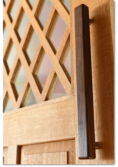 木製ドアハンドルすがたかたち革巻き