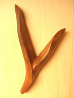 すがたかたち木製ドアハンドルY型（葉）