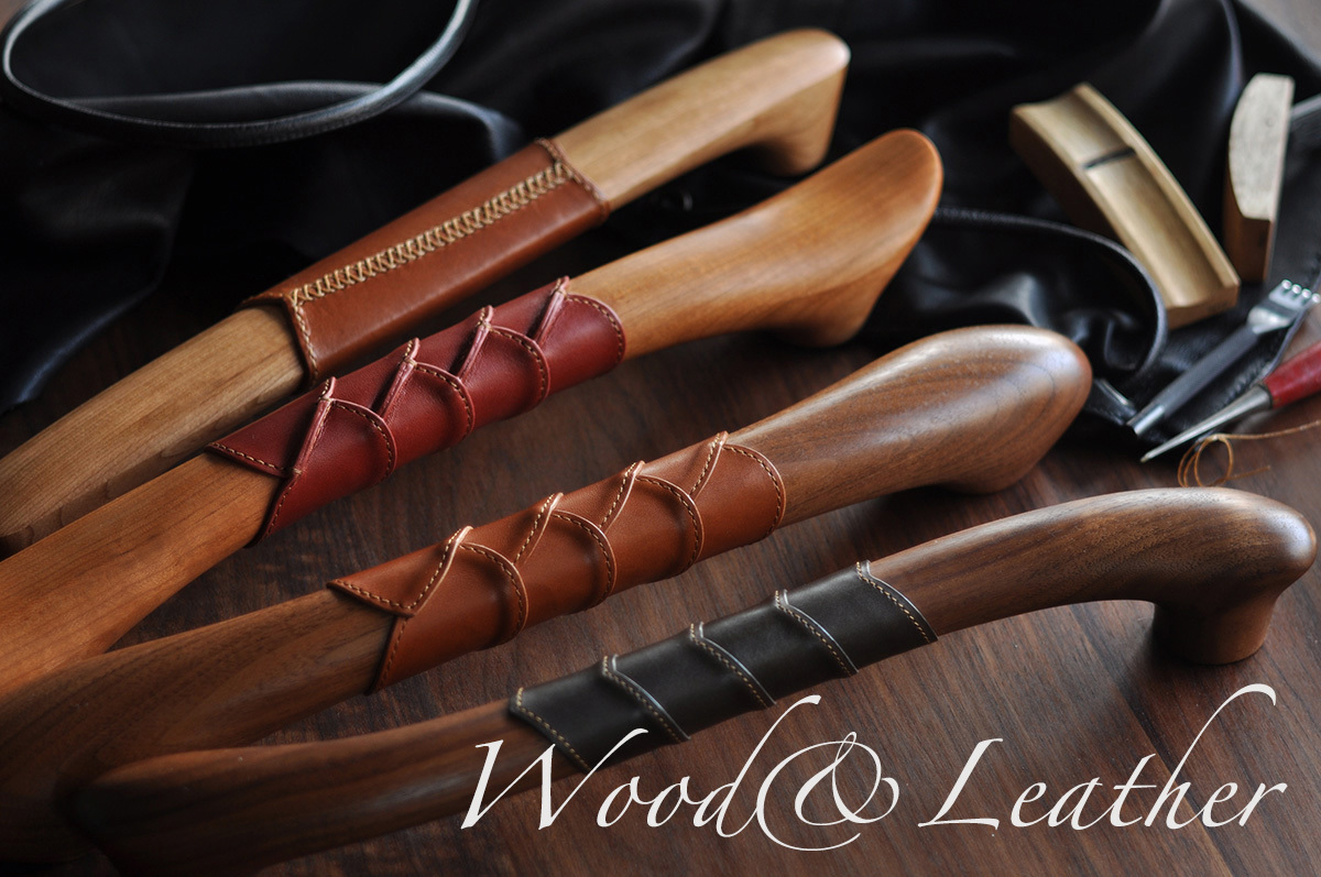 すがたかたち木製ドアハンドルWood&Leather